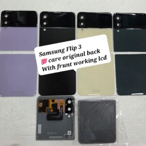 100% Care Original Back Panel For Samsung Flip 3 With Camera Lens And Front Working LCD.