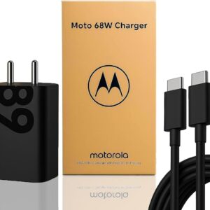 Motorola Compatible 68W TurboPower Fast Charger with 3.3Ft Type-C to C Cable | Compatible with Moto Edge, Edge 50 Pro, Edge 40 Neo, Razr 40, G84, G62, G54, G85, G45, G35, G96 & more (Black)