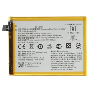 Premium Quality Battery For Vivo X23 (models V1809A, V1809T, V1816A, V1816T) (B-E9) 3400 mAh.