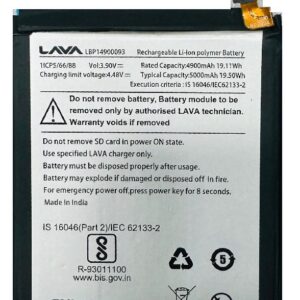 Original LAVA LBP14900093 Battery For LAVA Blaze 2 5G / LAVA Yuva 3 Mobile – 5000mAh