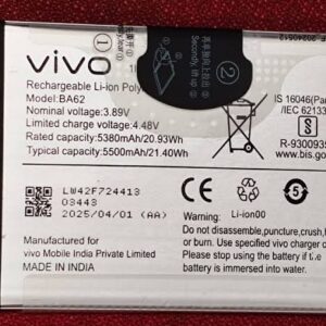 Premium Quality Battery For Vivo Y29 5G and Vivo Y19s 5G (BA62) 5500 mAh.